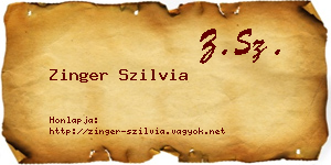 Zinger Szilvia névjegykártya