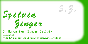 szilvia zinger business card